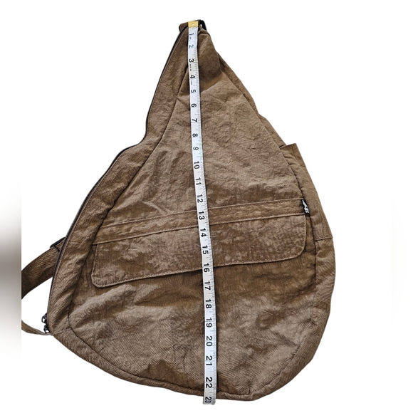 Vintage Ameribag Large Healthy Back Brown Poly Nylon Shoulder Bag Crossb… - Picture 13 of 13